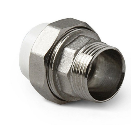 Муфта комбинированная разъемная PP-R  63х2" НР — купить в Кургане, цены в гипермаркете инженерной сантехники КЛЕВЕР