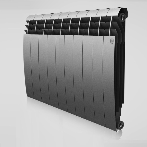 Радиатор Биметаллический ROYAL Thermo Biliner 10 секций, 500мм/87мм, 160Вт, Silver Satin (серый)